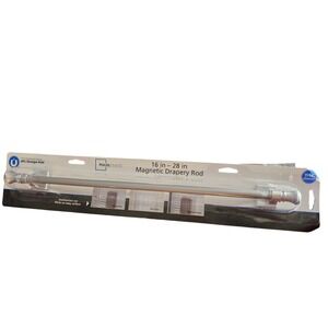 Mainstays Magnetic Drapery Rod Silver 16-28 inch Adjustable